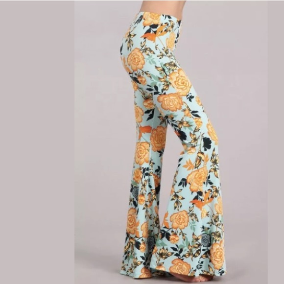 ❤️ Floral Flared Bell Boho Stretch Casual Pants - Picture 3 of 5
